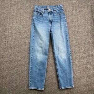 Old Navy Womens Boyfriend Extra High Rise Blue Jeans Medium Wash Relaxed Fit